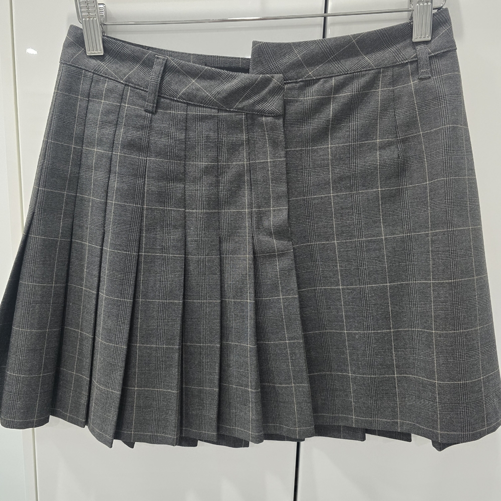 Zara Gray Checkered Mini Skirt Size M